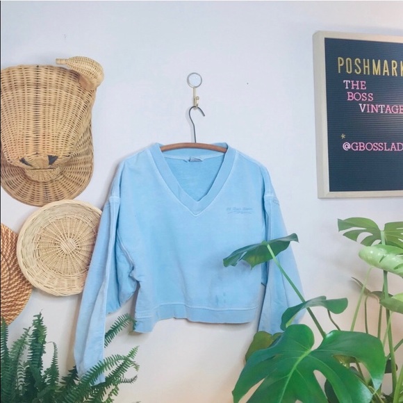 vtg vsco LA Fitness baby blue crop sweatshirt - Picture 4 of 6